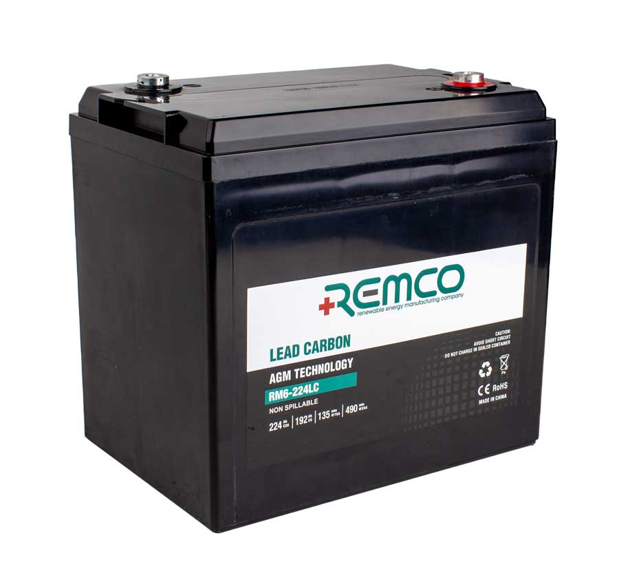 6V 224Ah Lead Carbon Deep Cycle Battery - Long Lasting Power for Solar, RV, Marine & Off-Grid Applications - Heavy Duty Rechargeable Battery for Renewable Energy Systems