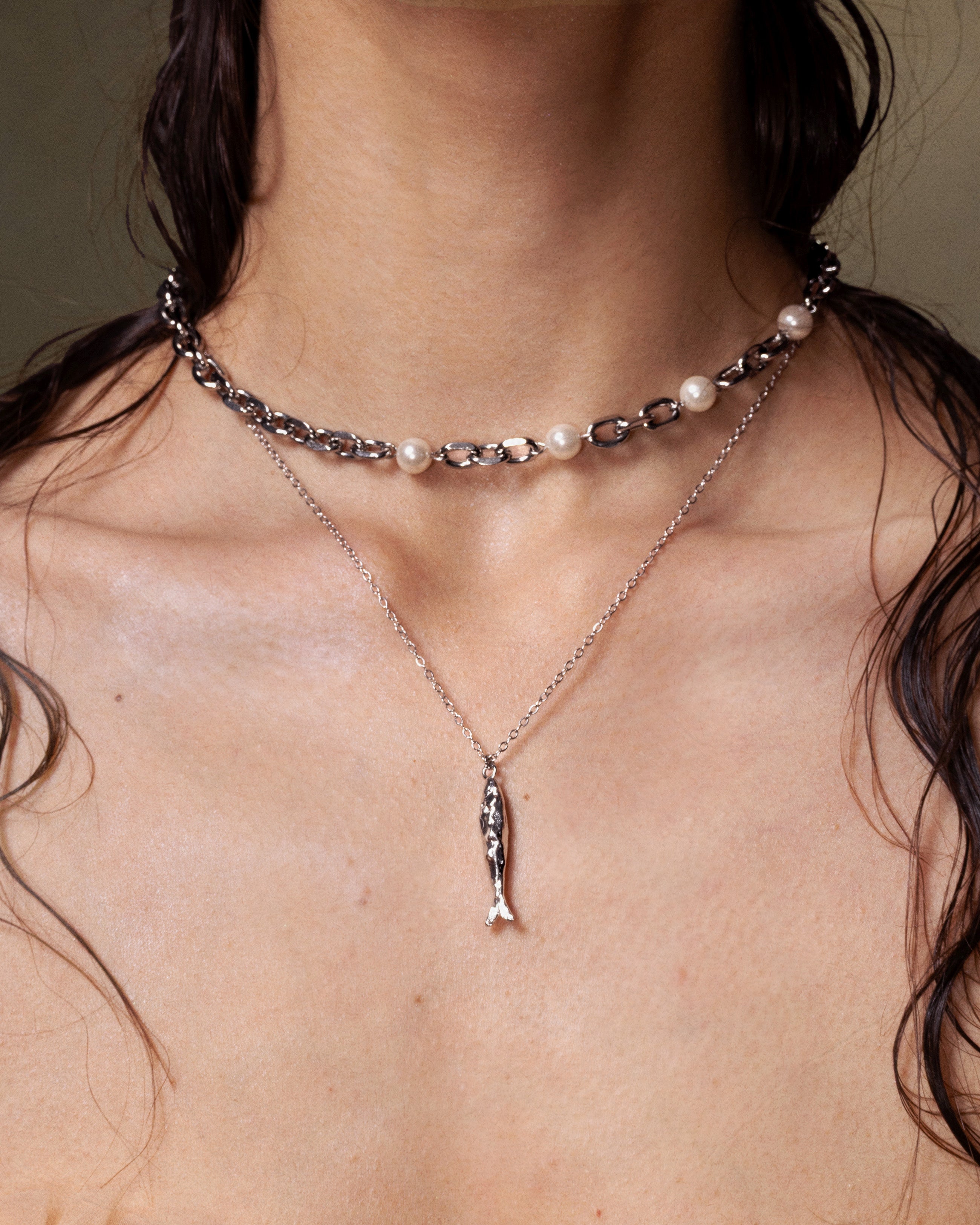 Elegant Silver Anchovy Necklace for Women - Minimalist Fish Pendant Jewelry - Perfect for Daily Wear, Gifts & Beach Outfits