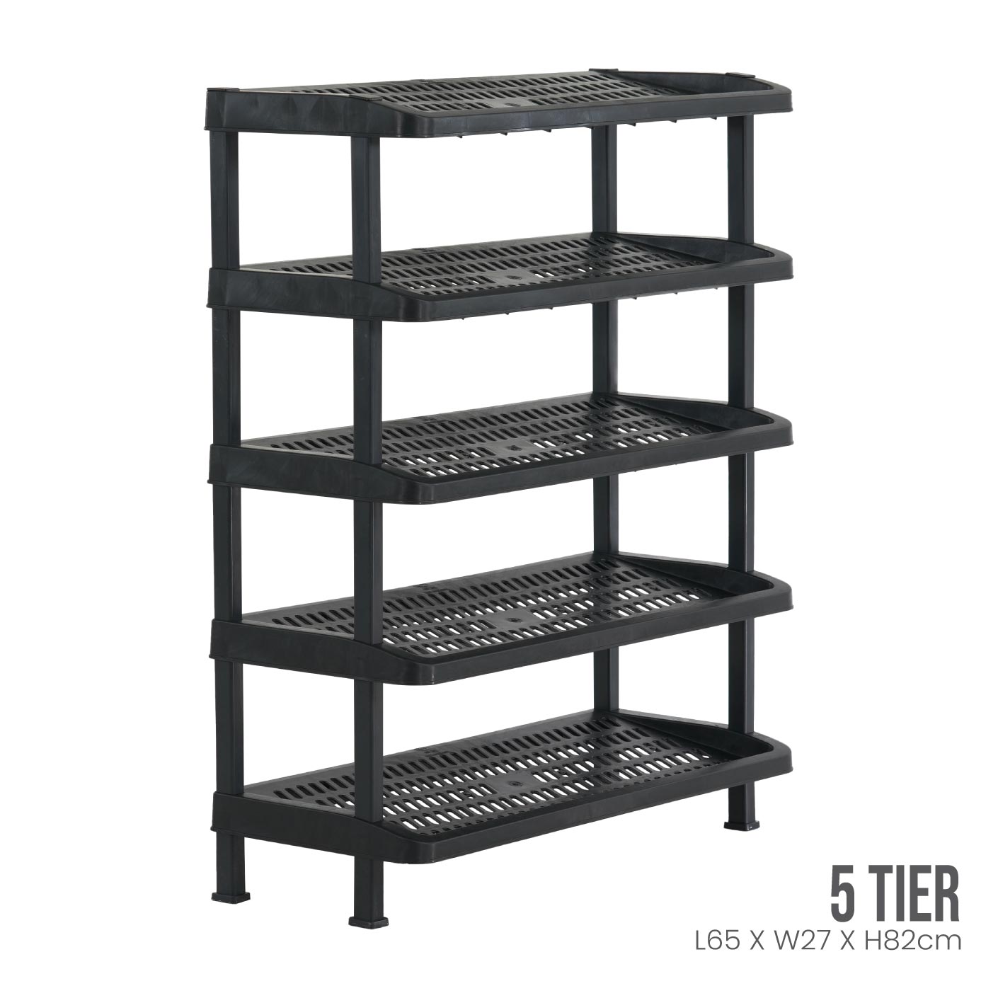 5-Tier Shoe Rack Organizer - Space Saving Storage for Entryway, Closet & Bedroom - Sturdy Metal Shoe Shelf for Sneakers, Boots & Sandals (Black, 34.2