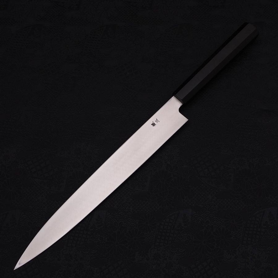 Premium Yanagiba Sushi Knife 270mm - High-Carbon Silver Steel #3, Kasumi Buffalo Ebony Handle - Perfect for Sushi Chefs & Japanese Cuisine Lovers