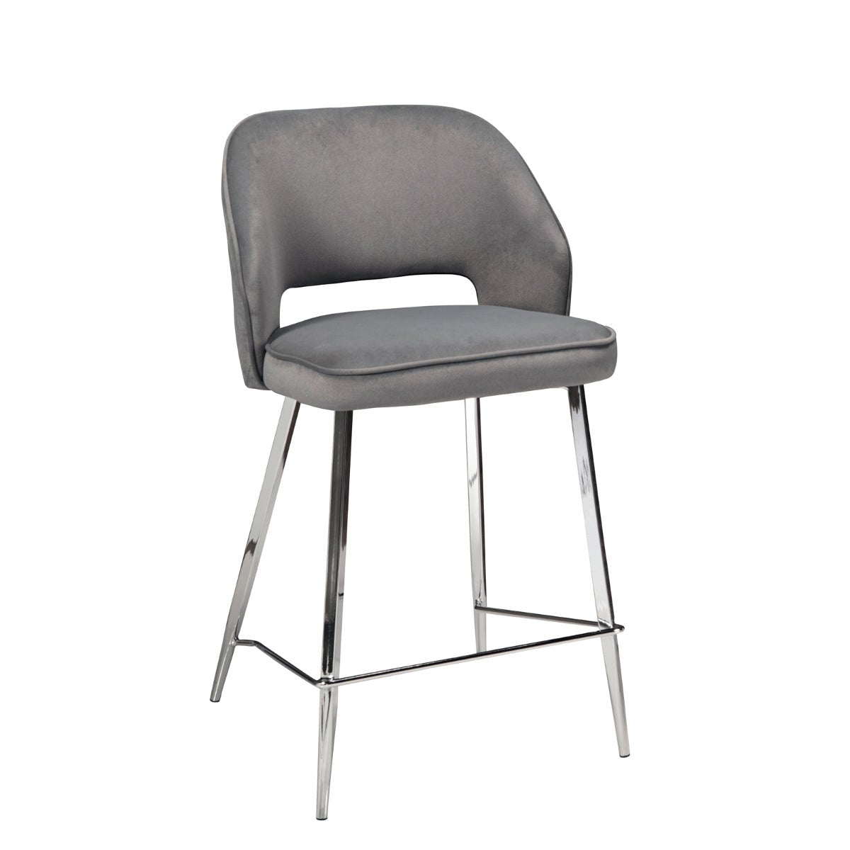 Camille Dark Grey Counter Height Chairs Set of 2 - Modern Bar Stools for Kitchen Island, Breakfast Nook & Dining Room