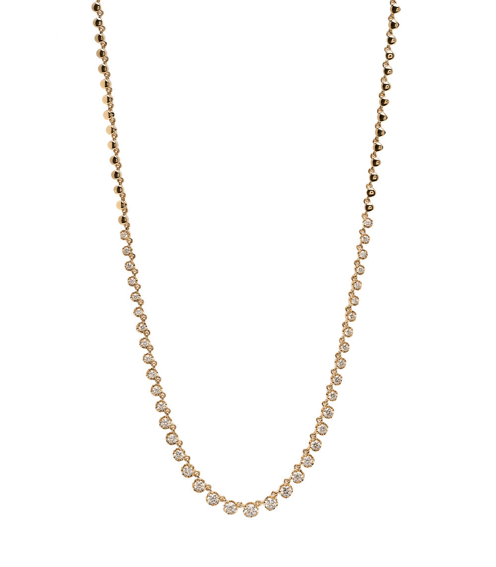 Brentwood Gold Diamond Riviere Layering Necklace - Vintage Inspired Wedding Jewelry for Brides, Anniversary Gifts & Special Occasions