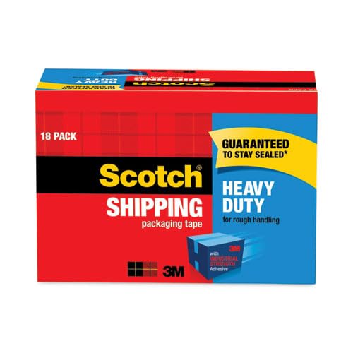 3M Scotch Premium Performance Packaging Tape - Heavy Duty Shipping Tape, 1.88