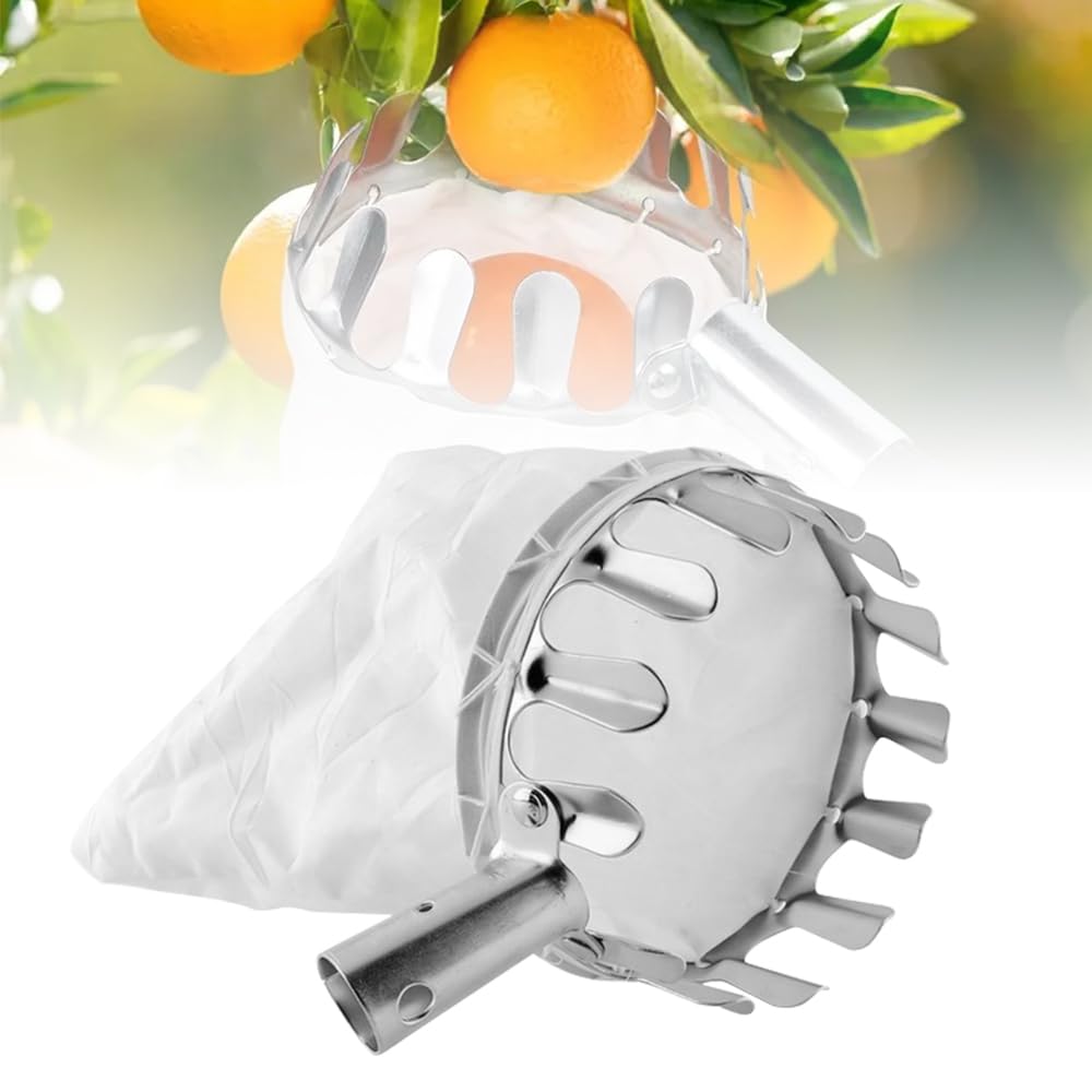 2024 New Portable Fruit Picker Head Basket - Garden Harvesting Tool for Berries, Pears, Peaches & Cranberries | Lightweight Fruit Picking Basket for Easy Harvesting in Orchards & Backyards
