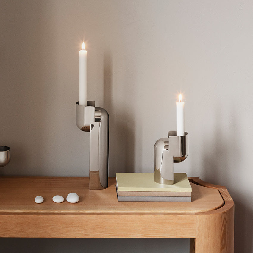 Georg Jensen Nendo Candle Holder - Modern Scandinavian Home Decor for Living Room, Bedroom & Dining Table Centerpiece