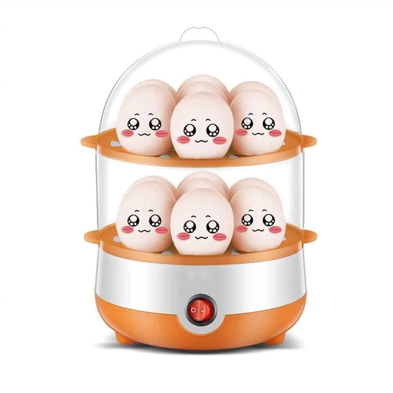 14-Capacity Electric Egg Cooker with Auto Shut-Off | Double Tier Egg Boiler for Hard Boiled, Poached, Scrambled Eggs & Omelets | Also Perfect for Steaming Vegetables and Dumplings | Quick & Easy Breakfast Solution for Busy Mornings