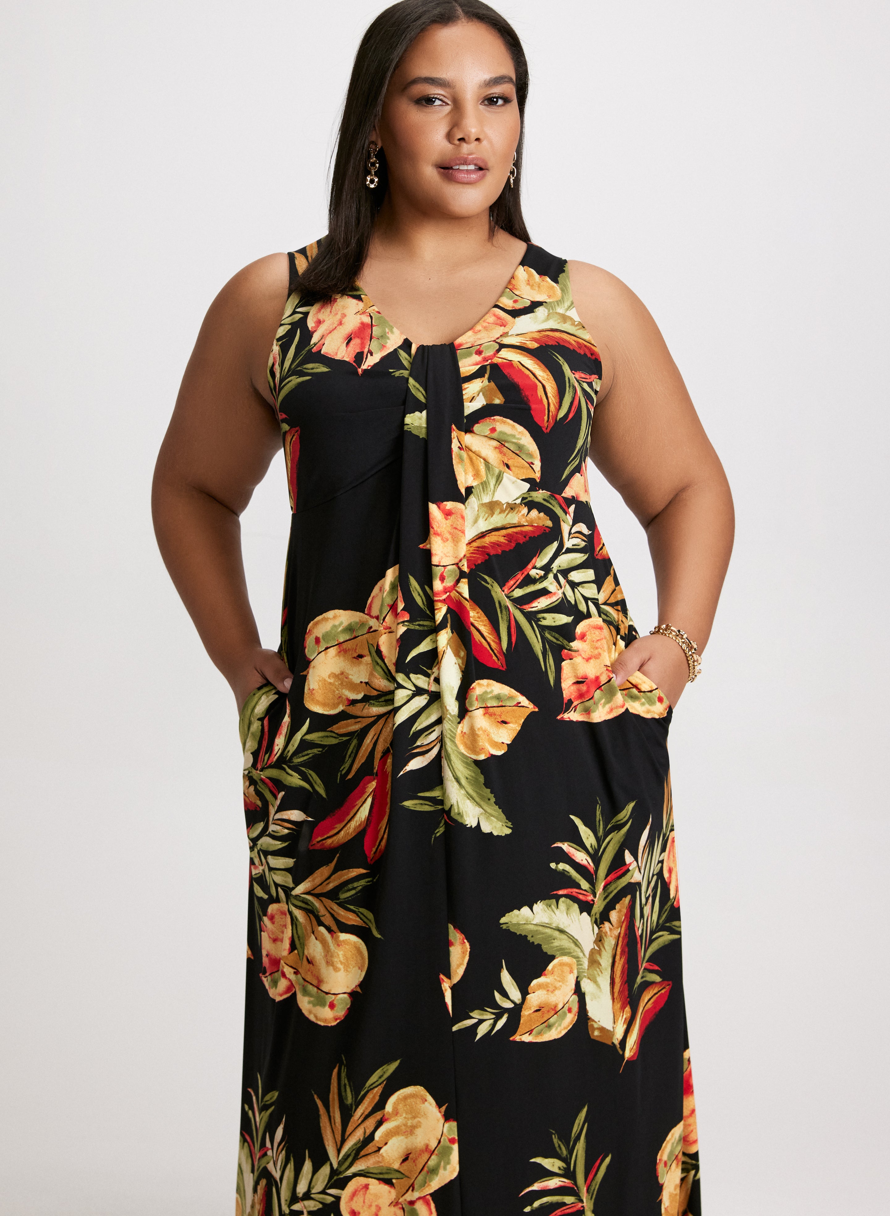 Floral Print Sleeveless Maxi Dress for Women - Summer Beach Party, Vacation, Wedding Guest Outfit