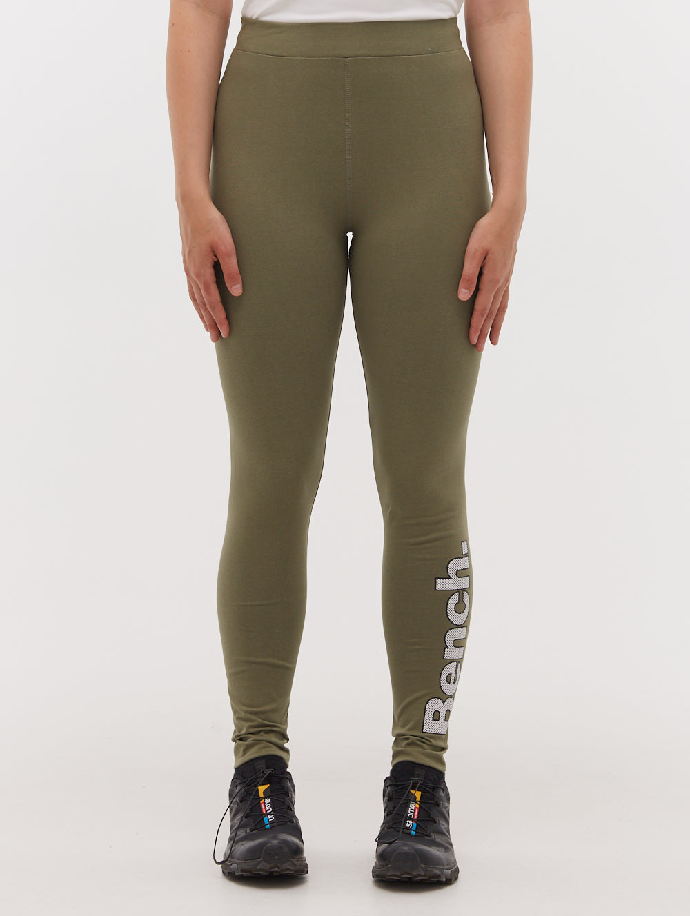 Elira High Waist Yoga Pants with Logo - Women's Workout Leggings for Running, Gym & Lounge