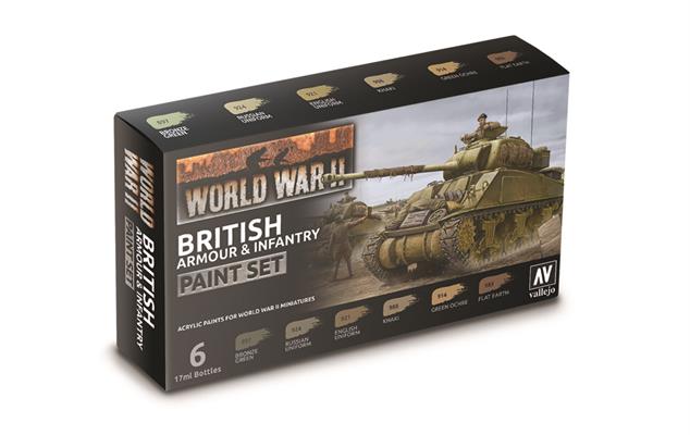 WW2 British Armour and Infantry Paint Set - 70.204 Scale Model Paints for Historical Military Miniatures | Perfect for Wargaming, Dioramas, and Model Building Enthusiasts