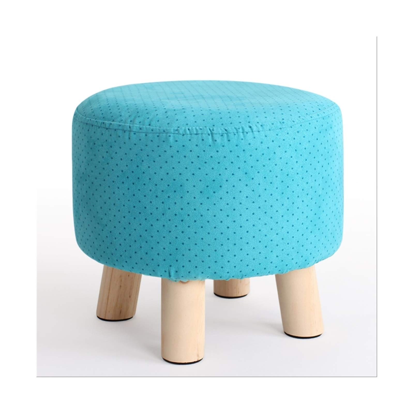 Wooden Footstool Ottoman - Small Foot Rest Stool with Simple Design, Low Chair Seat for Living Room & Bedroom - Blue Home Decor | Perfect for Relaxing Feet While Reading or Watching TV