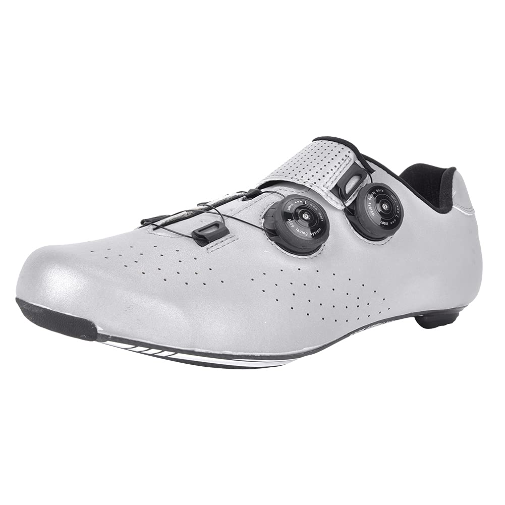 Keenso Carbon Fiber Road Bike Shoes - Anti-Skid, Breathable & Night Reflective Cycling Shoes with Secure Lock System | Perfect for Commuting, Road Cycling & Outdoor Sports