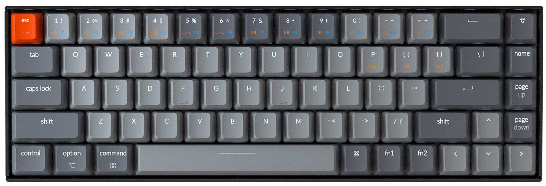 Keychron K6 Hot Swappable Wireless Bluetooth 5.1 Mechanical Keyboard - 65% Compact 68-Key RGB Backlit, Gateron G Pro Blue Switch, Rechargeable, Compatible with Mac & Windows - Perfect for Gaming, Programming & Office Work