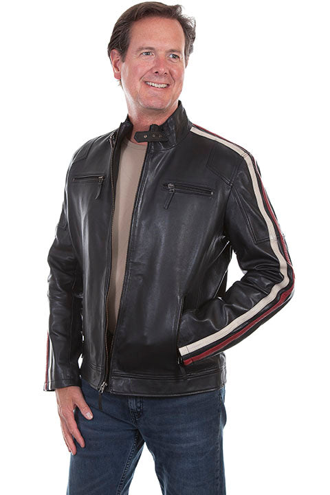 Men's Black Lamb Leather Motorcycle Jacket - Premium Biker Riding Jacket for Men - Durable & Stylish for Cruising, Commuting & Outdoor Adventures