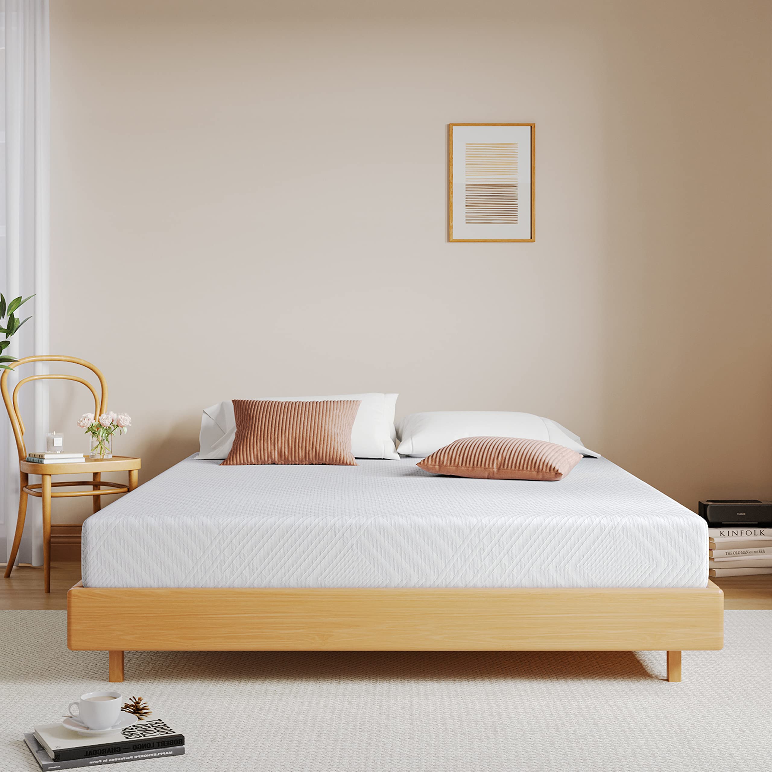 Coolsence Twin XL 10-Inch Memory Foam Mattress - Medium Firm Green Tea Infused Bed in a Box | CertiPUR-US Certified | 38