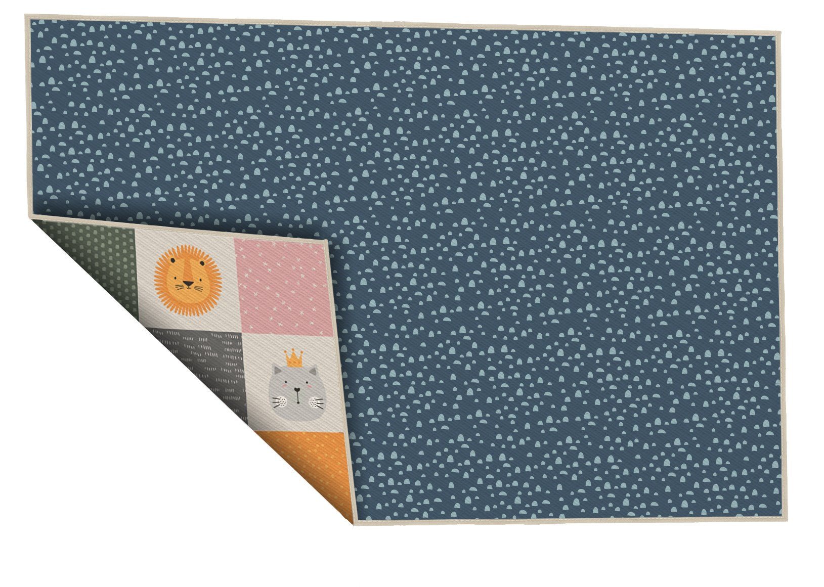 Yokina Critters Reversible Waterproof Baby Playmat - 5' x 6' Non-Toxic Floor Mat for Infants & Toddlers - Perfect for Nursery, Playroom, and Daycare Use