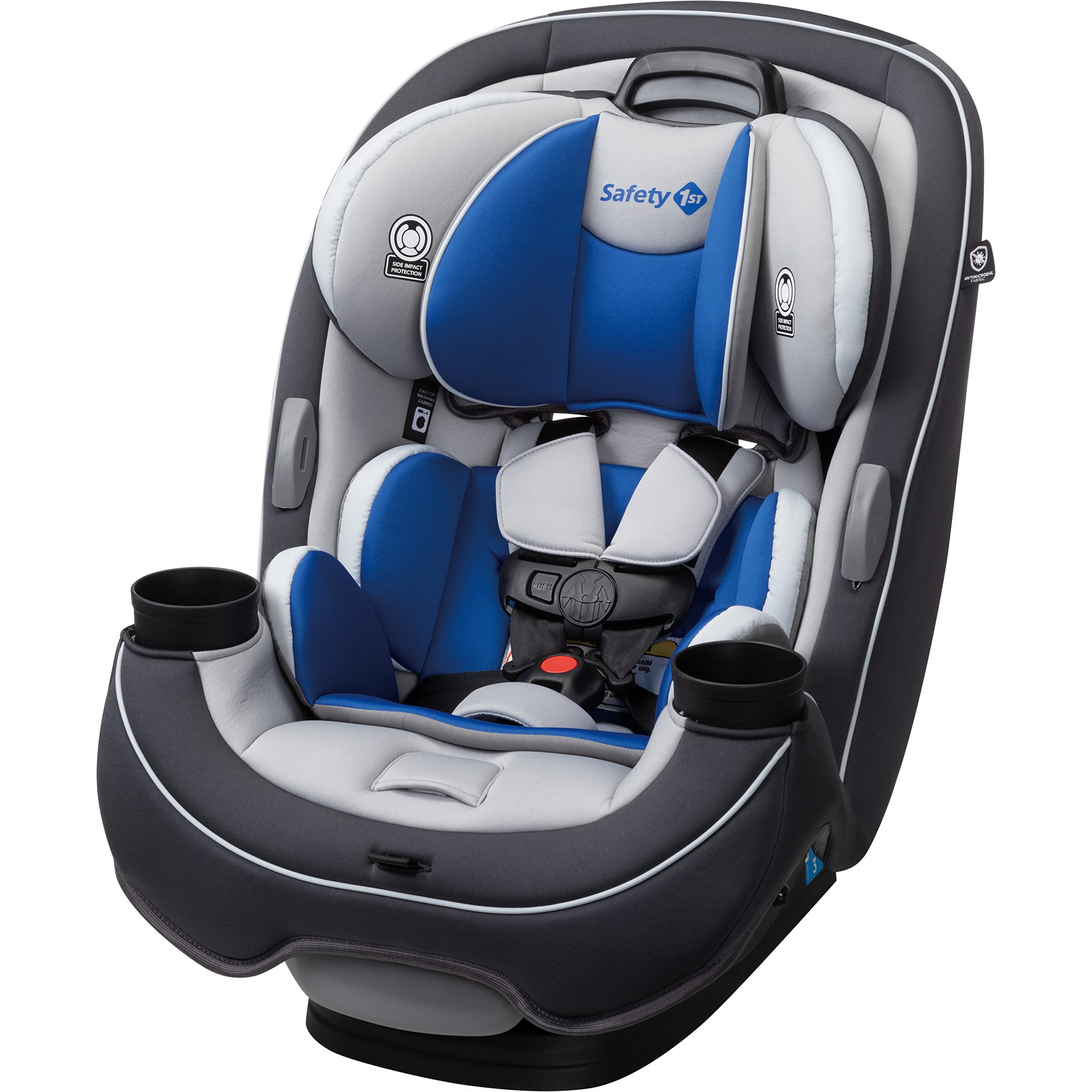 Safety 1st Grow and Go Slim Convertible Car Seat - Rear Facing (5-40 lbs) & Forward Facing (30-65 lbs) to High Back Booster (40-100 lbs) - Carbon Wave - Perfect for Infants to Big Kids - Safe Travel for Family Road Trips & Daily Commutes
