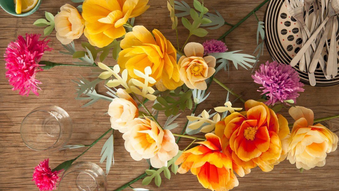 Beautiful DIY Paper Flowers - Wild Rose and Thistle Centerpiece for Weddings, Home Decor & Party Decorations