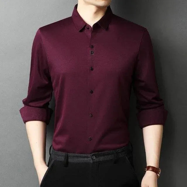 Costello Plus Size Satin Shirt for Men - Elegant Comfort Fit Formal & Casual Wear - Perfect for Office, Date Night & Special Occasions