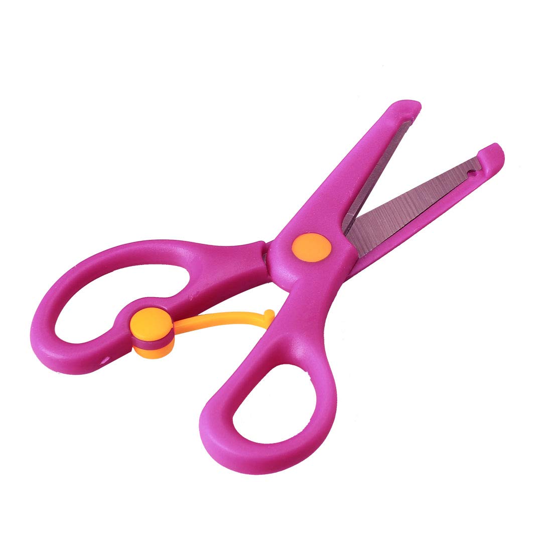 uxcell Plastic DIY Scrapbooking Paper Cutting Scissors - Fuchsia Color Craft Scissors for Card Making, Photo Albums, and Art Projects