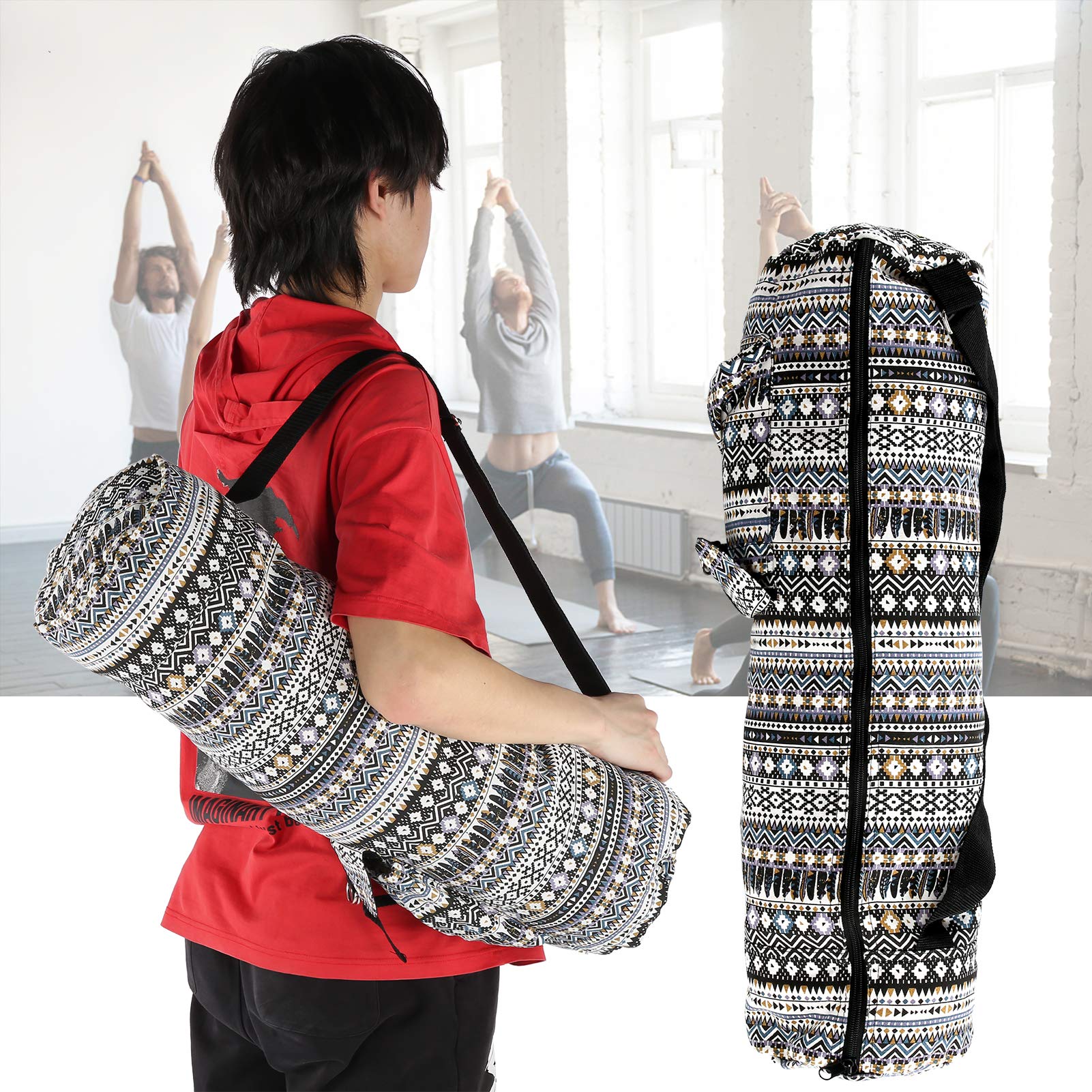 Okuyonic Yoga Shoulder Bag - Ethnic Yoga Mat Holder for Women - Perfect for Yoga, Gym, Travel & Outdoor Activities