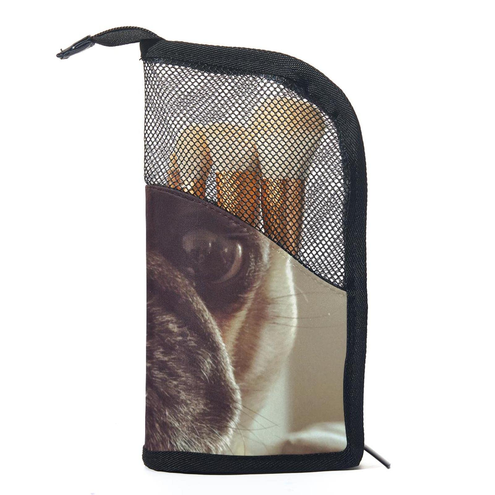 12-Piece Makeup Brush Organizer Bag with Cute Pug Dog Design - Portable Travel Cosmetic Brush Holder Case for Professional Makeup Artists & Beauty Enthusiasts - Perfect for Home, Travel & Salon Use