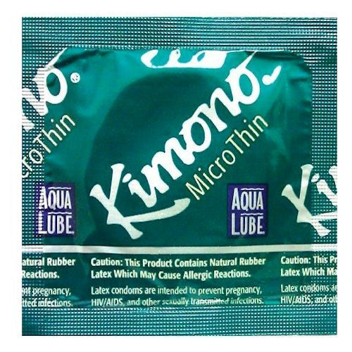 Microthin with Aqualube Condoms | Ultra Thin & Lubricated for Maximum Sensitivity | Kimono Brand | Perfect for Enhanced Intimacy & Sensual Experiences