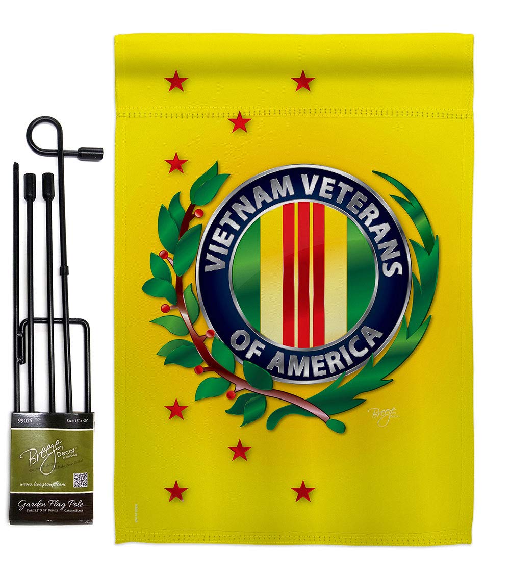 Vietnam Veteran Garden Flag Set - Double-Sided Military Yard Banner for Outdoor Decor