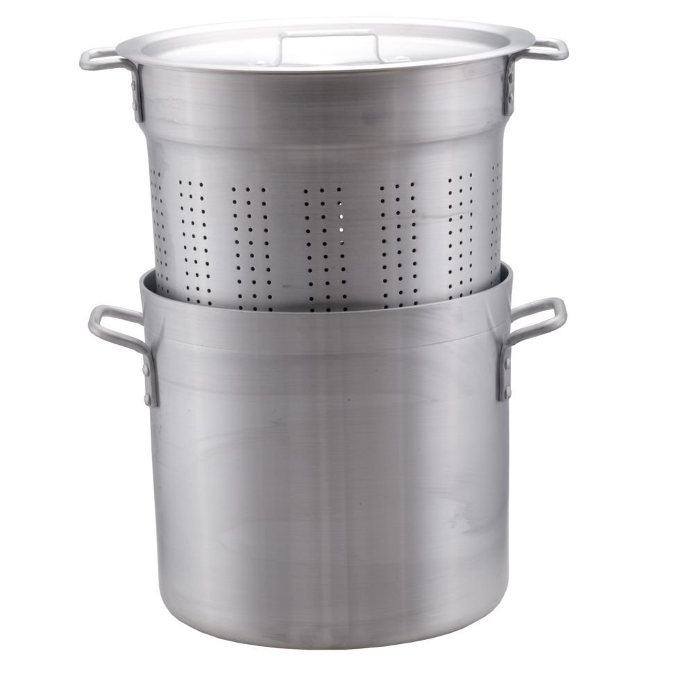 Libertyware Aluminum 3-Piece 20 Quart Pasta Cooker Pot Set - Perfect for Cooking Pasta, Soup, Stew & Large Batch Meals for Family Gatherings