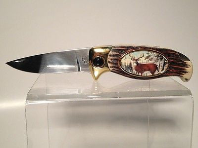 Franklin Mint The Magnificent 10 Point Buck Collector Knife - Limited Edition Hunting Knife for Outdoor Enthusiasts | Perfect for Camping, Hunting & Collecting