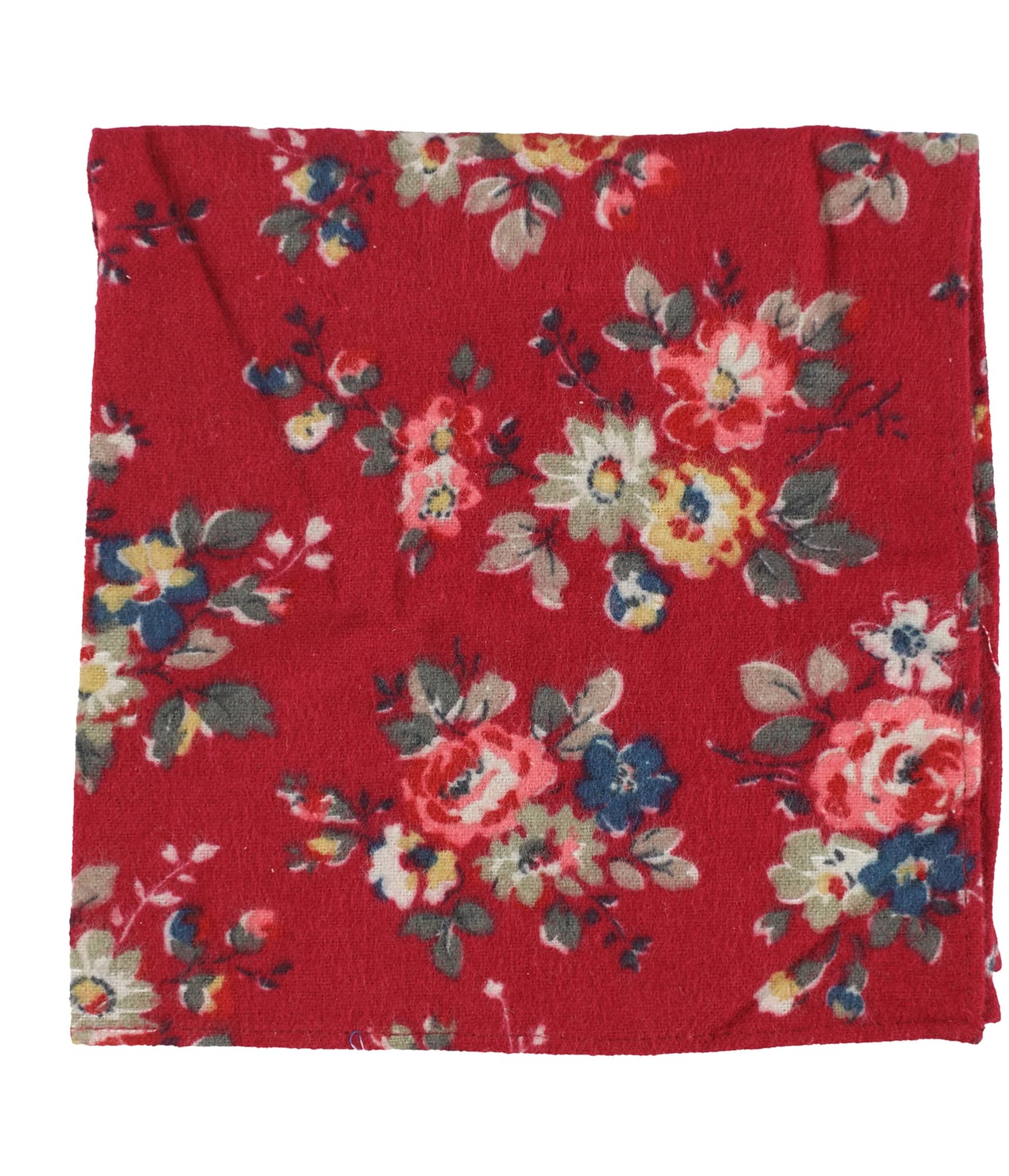 Bar III Men's Clara Floral Pocket Square - Red Silk Handkerchief for Formal Wear, Weddings & Suit Accessories - One Size Fits All