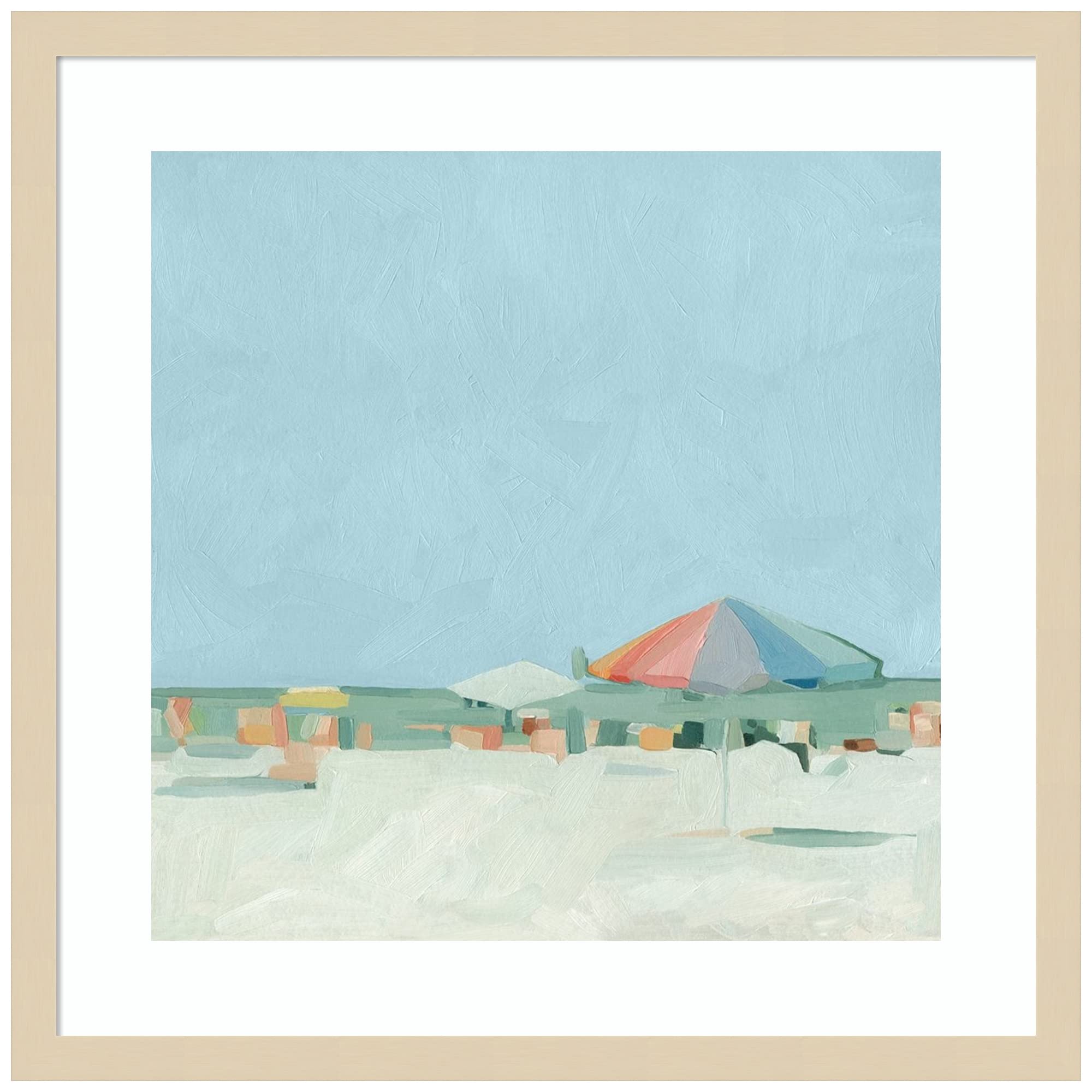 Emma Scarvey Summer Palette II Wood Framed Wall Art Print - 21x21 Inches, Svelte Natural Frame - Modern Home Decor for Living Room, Bedroom & Office