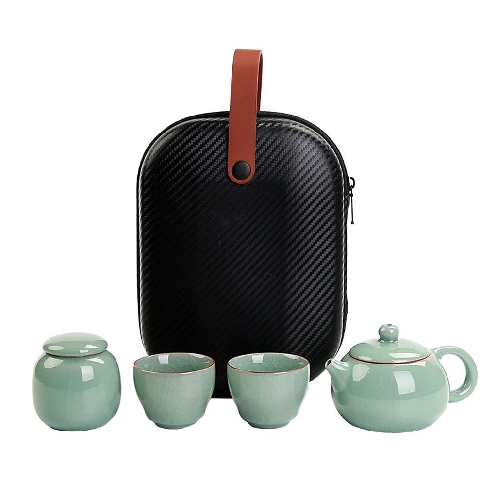 Premium Ceramic Travel Teapot Set - Portable Gaiwan Tea Cup with Lid & Saucer for Outdoor Camping, Picnics & Traditional Chinese Tea Ceremony