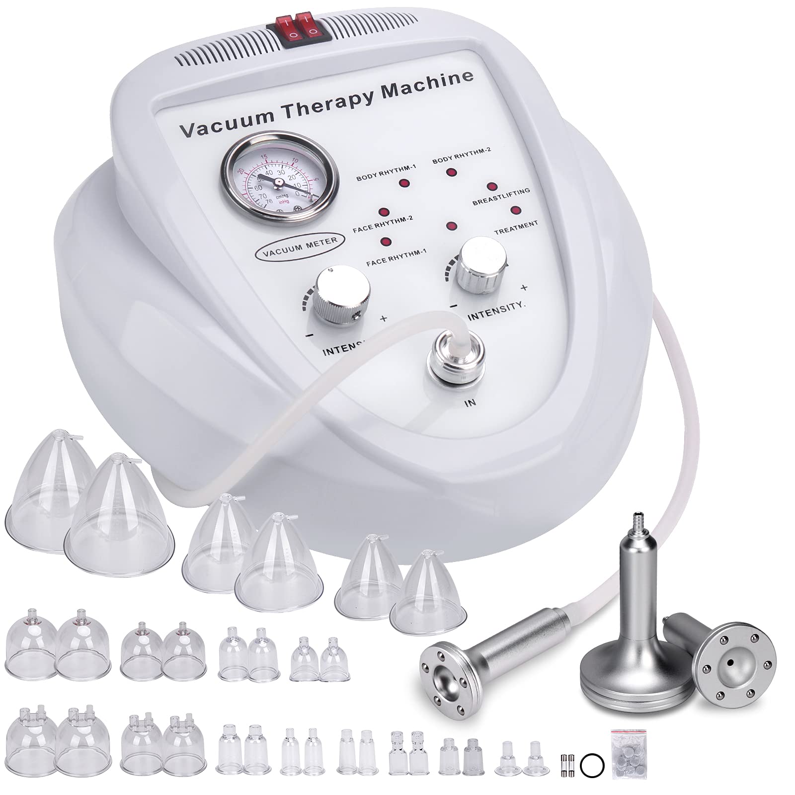 Titoe Vacuum Therapy Machine - 6 Mode Adjustable Suction (0-75cmHg) with 30 Cups & 3 Pumps - Multifunctional Cupping Massager for Pain Relief, Cellulite Treatment & Muscle Recovery - Perfect for Home Spa, Physical Therapy & Beauty Salon Use