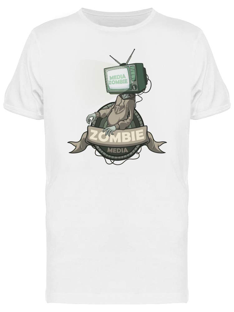 Media Zombie TV Man Cartoon T-Shirt for Men - Trendy Graphic Tee for Casual Wear, Gaming, and Pop Culture Fans