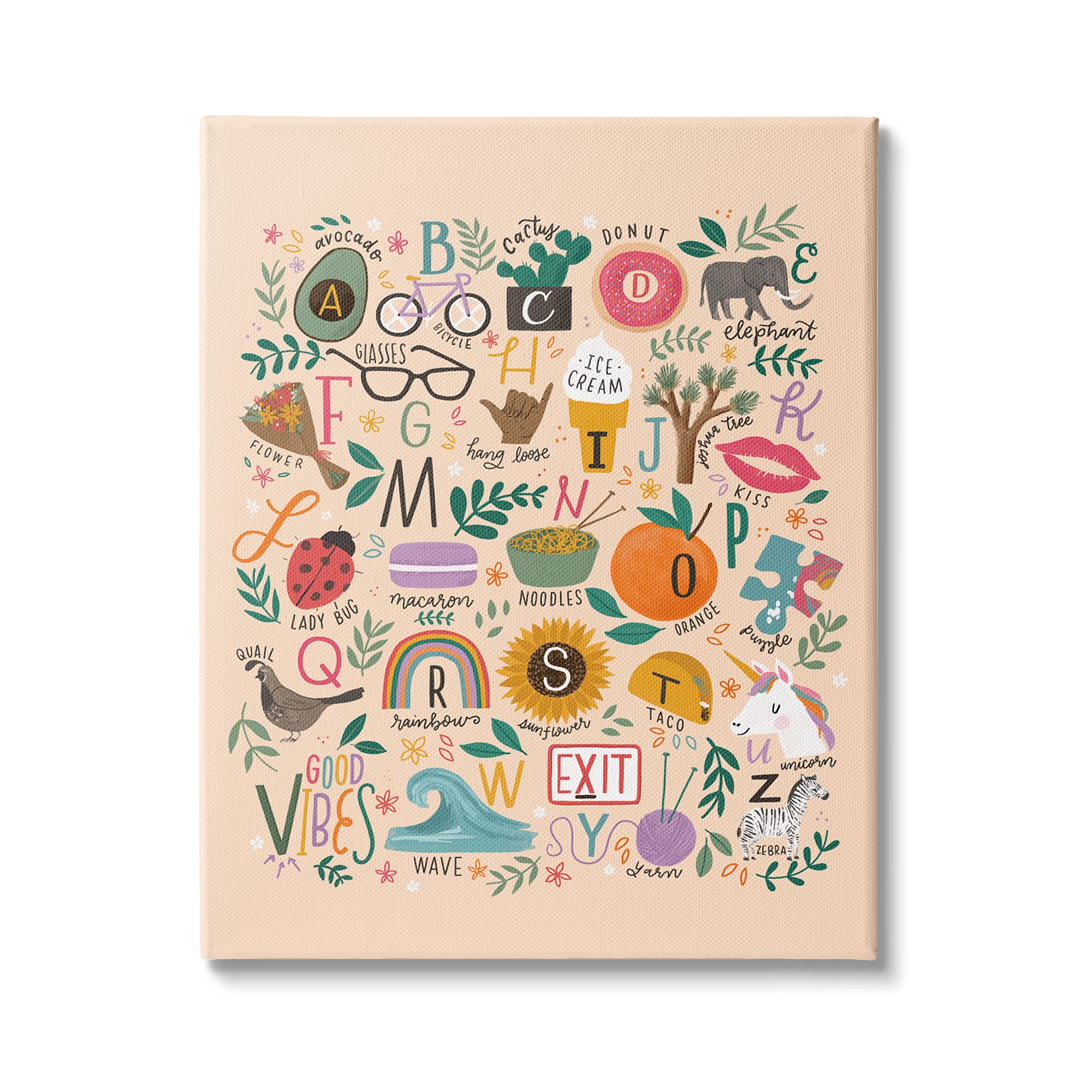 Stupell Industries Whimsical Kids Alphabet Wall Art - Playful ABC Illustrations with Everyday Items by Loni Harris - 36