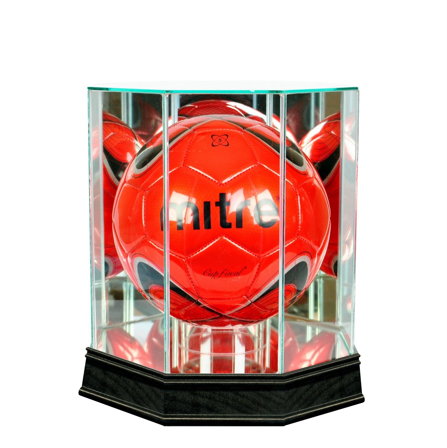 Premium Soccer Display Case with 99% UV Protection Conservation Glass - Perfect for Showcasing Memorabilia, Trophies, and Collectibles in Home or Office