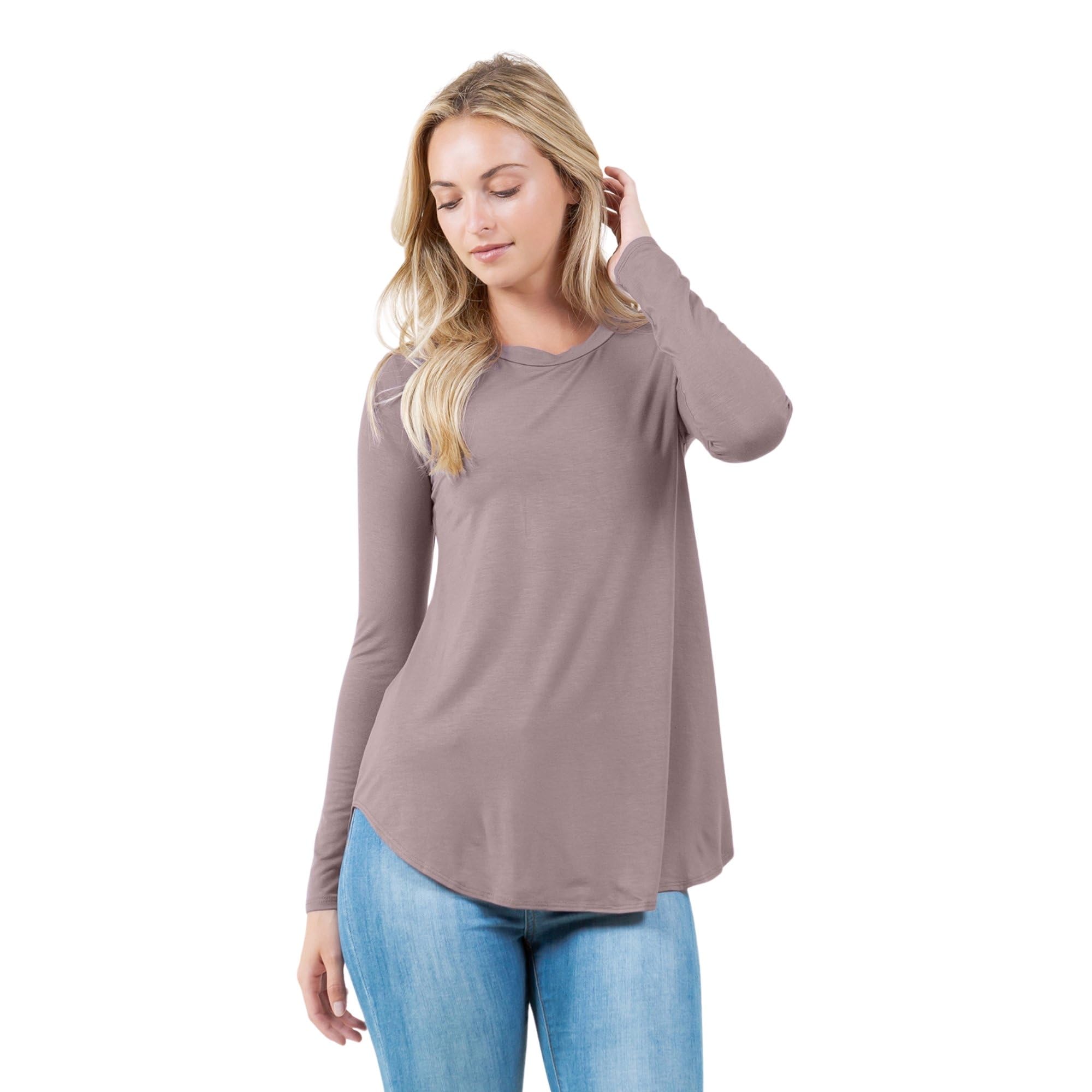 Azules Women's Long Sleeve Tunic Tops - Elegant Casual Flowy Blouse for Leggings | Perfect for Work, Date Night & Everyday Wear