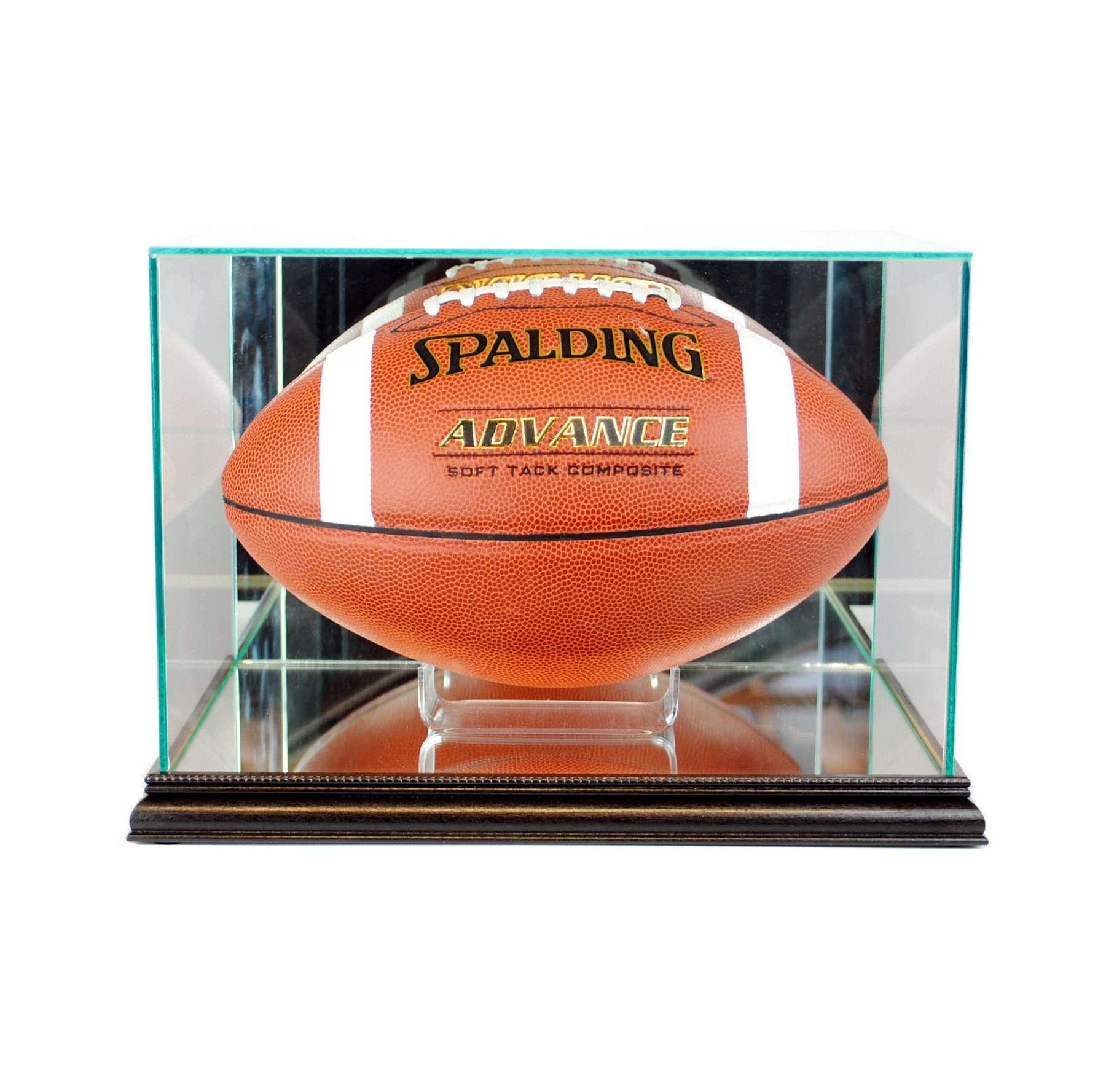 Premium Rectangle Football Display Case - Real Wood Moulding & UV-Protected Glass - Perfect for Trophy Rooms, Man Caves, and Sports Memorabilia Collections