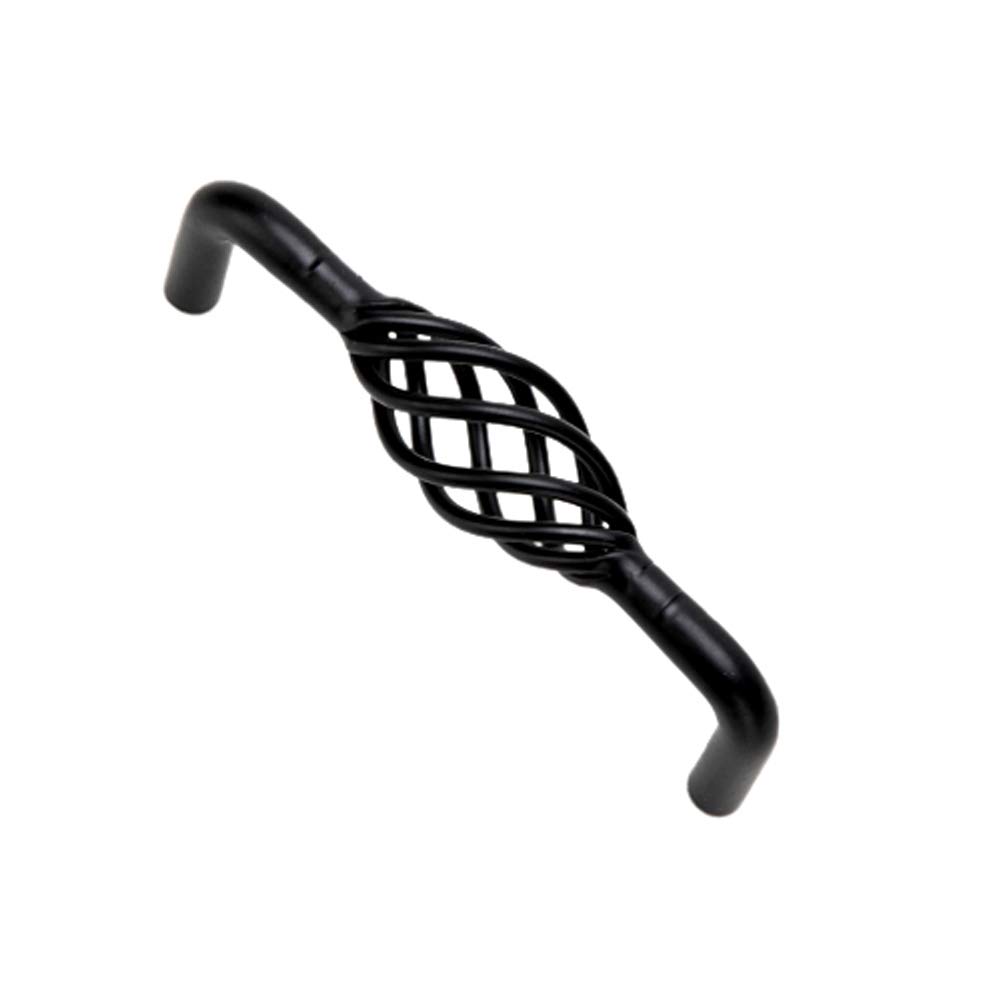 6 Pack Black Birdcage Cabinet Handles - Vintage Drawer Pulls for Kitchen & Bathroom