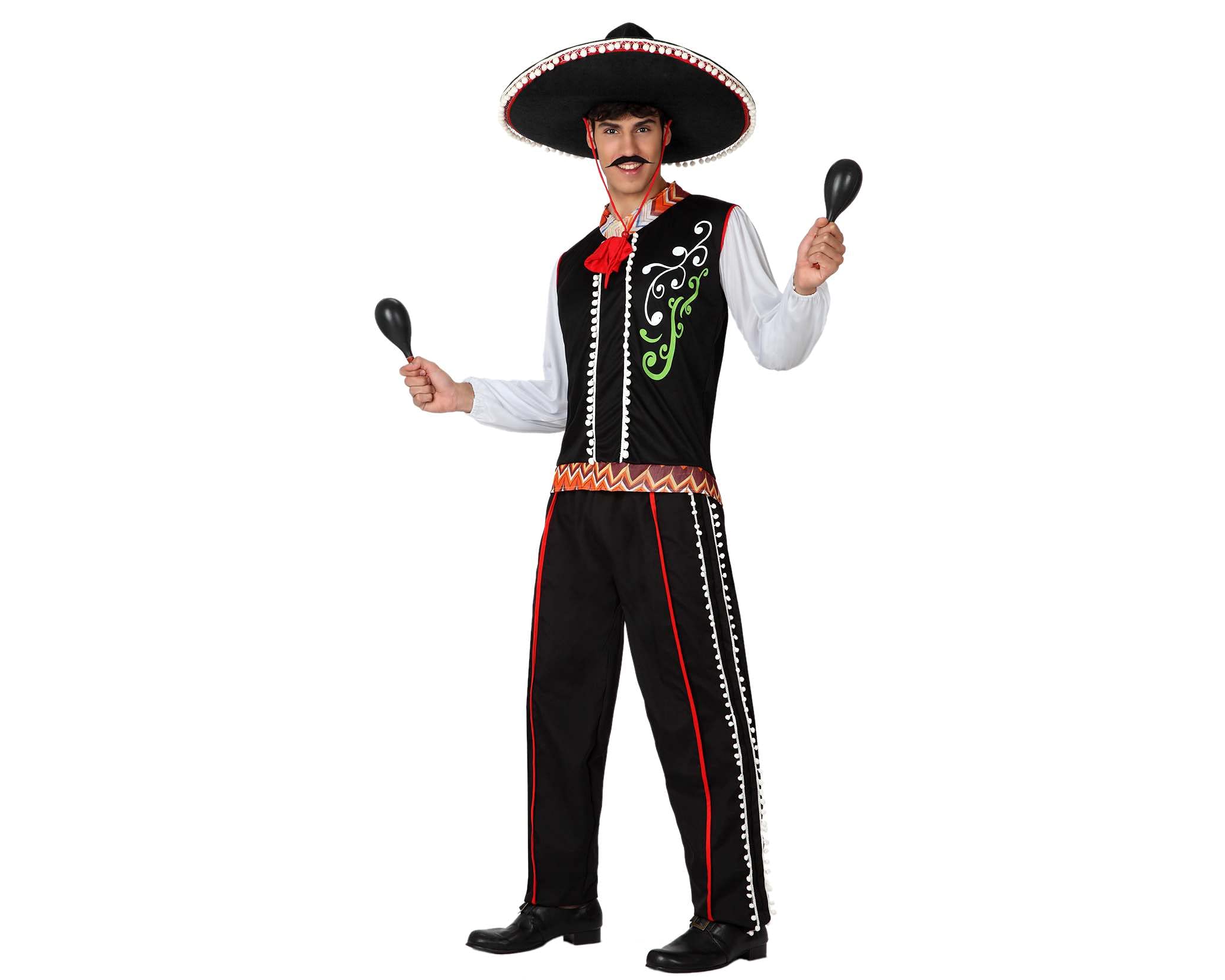 Authentic Atosa Mariachi Costume for Men - Black XL Size - Perfect for Halloween, Fiesta Parties & Mexican Themed Events