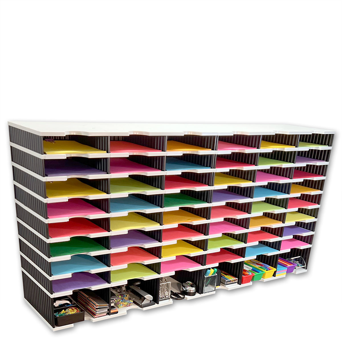 Ultimate Office TierDrop™ PLUS 48 Slot Organizer with Riser Storage Base - Perfect for Literature, Forms, Mail & Classroom Organization (Ideal for Teachers, Offices & Home Workspaces)