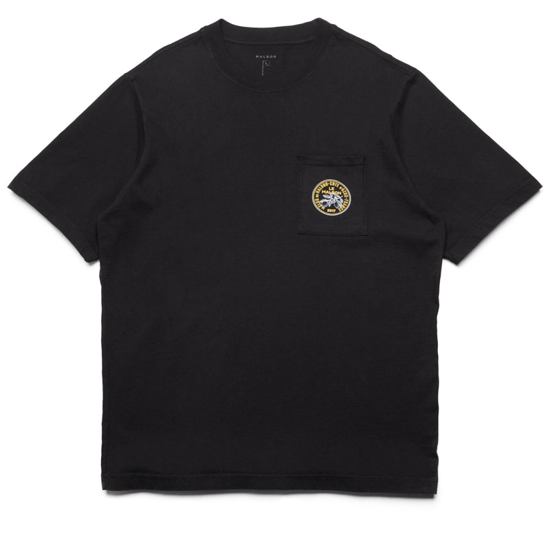Malbon Golf Citron Pocket Tee - Black | Premium Cotton Golf Shirt with Stylish Pocket Design | Perfect for Golfing, Casual Wear & Outdoor Activities