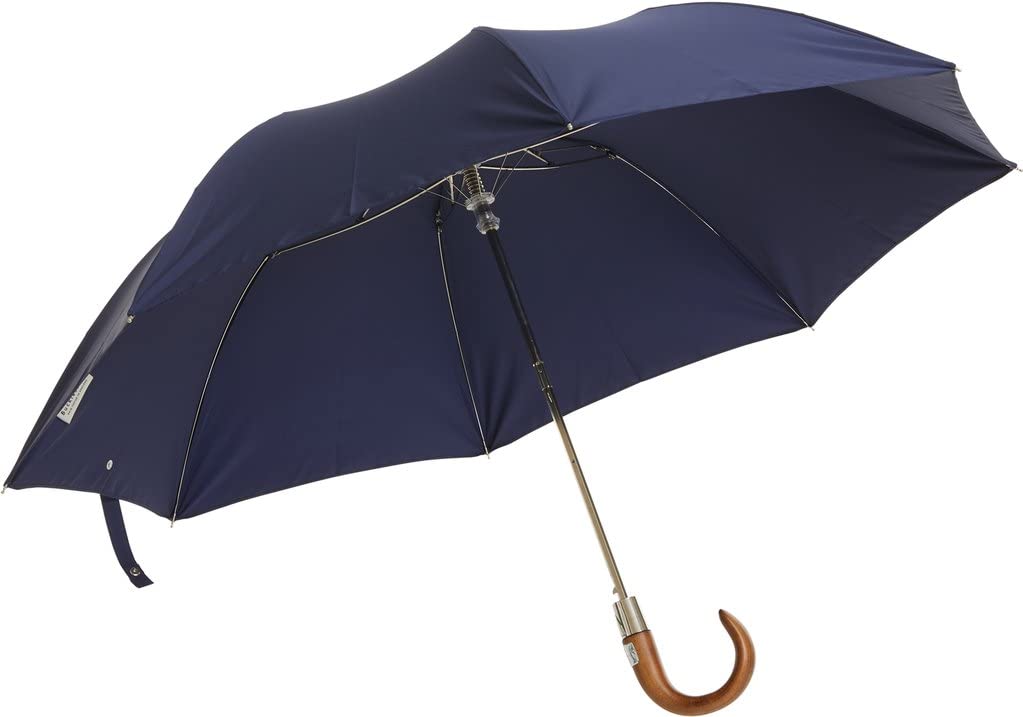 Classic Navy Blue English Telescopic Umbrella - Windproof Compact Folding Travel Umbrella for Men & Women - Perfect for Rainy Days, Commuting, and Outdoor Adventures