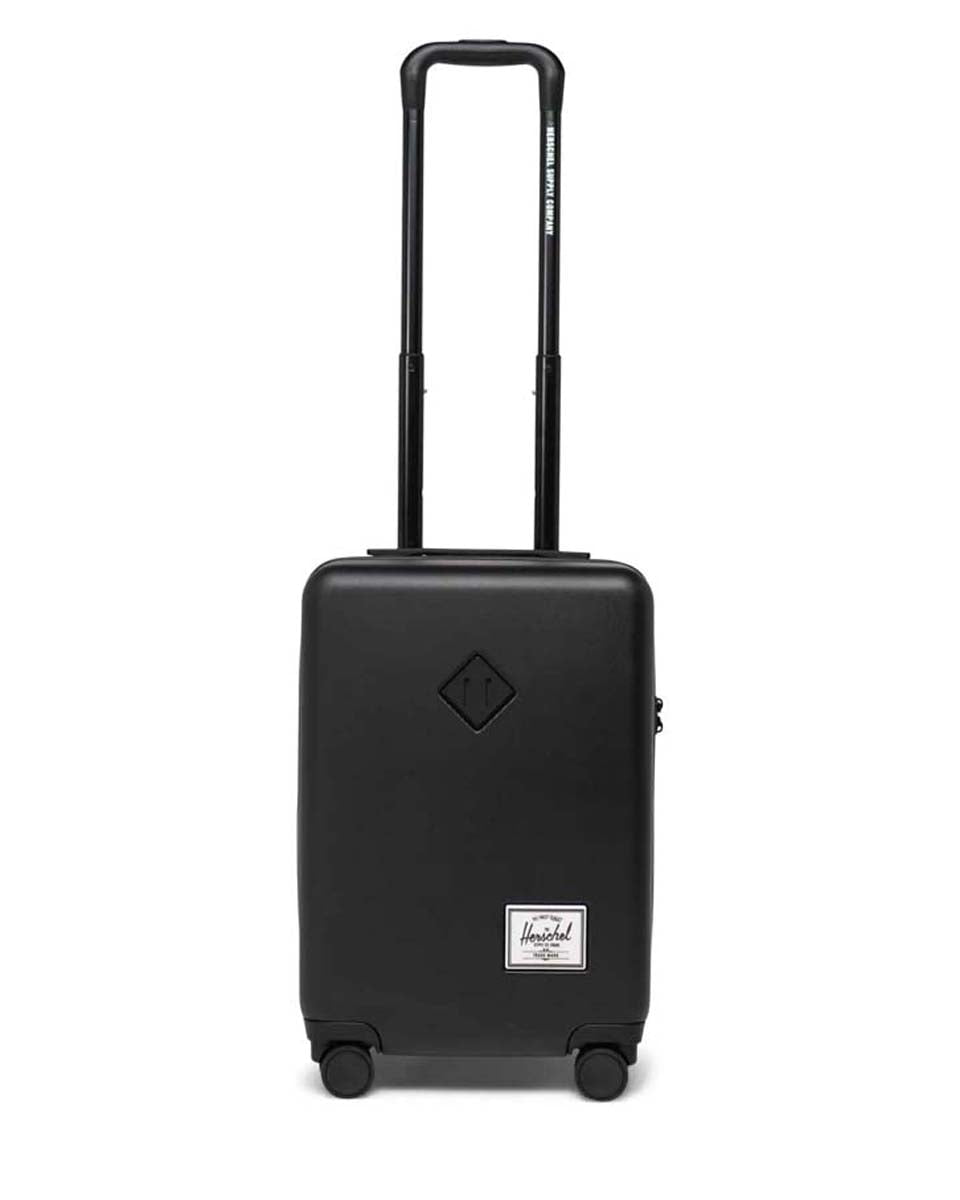 Herschel Heritage Hardshell Carry On Luggage - Black | Lightweight Durable Suitcase for Air Travel & Weekend Getaways