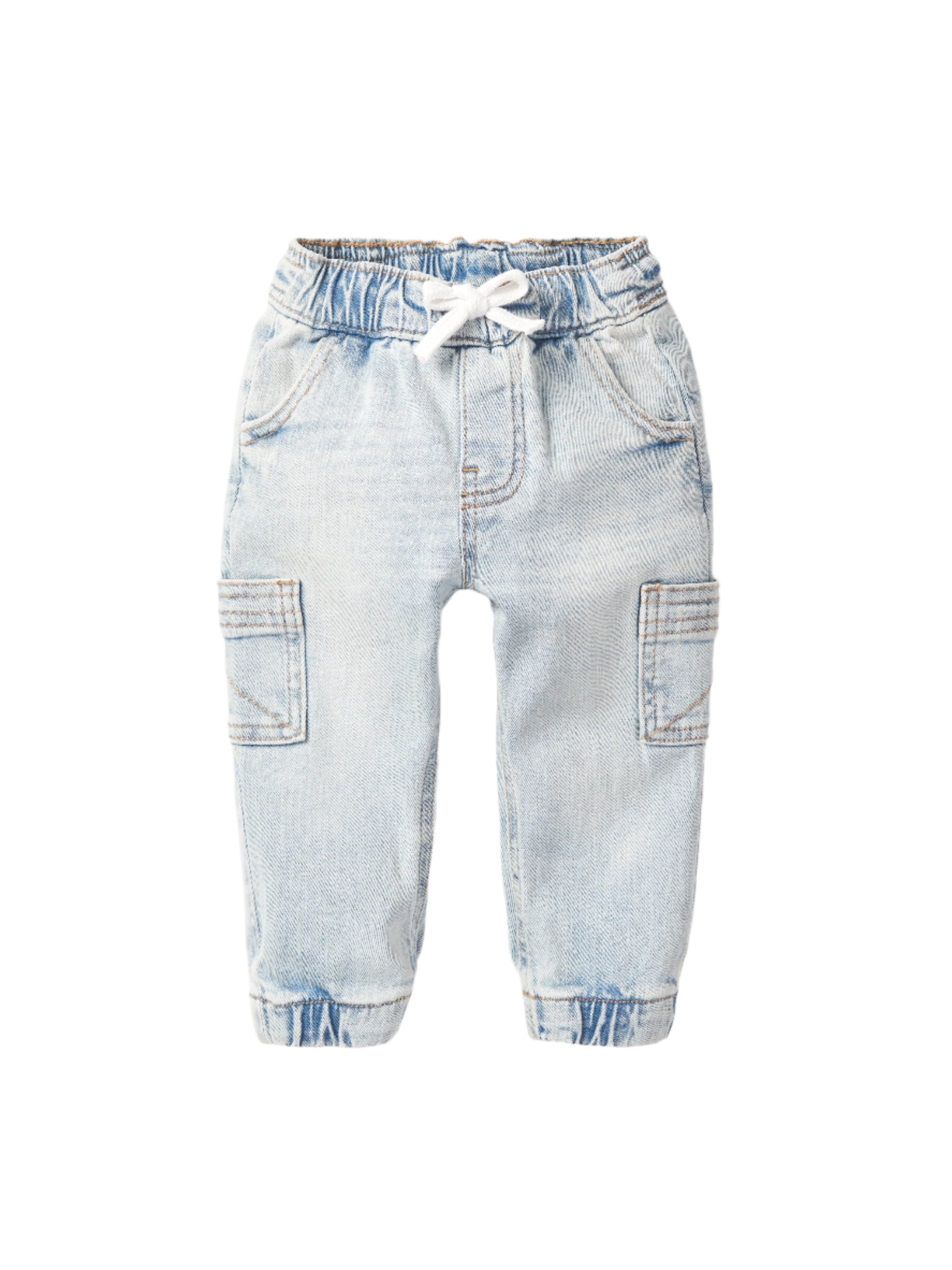 Stylish Light Wash Cargo Denim Joggers for Men - Comfortable & Trendy Casual Pants for Everyday Wear, Workout, or Outdoor Activities