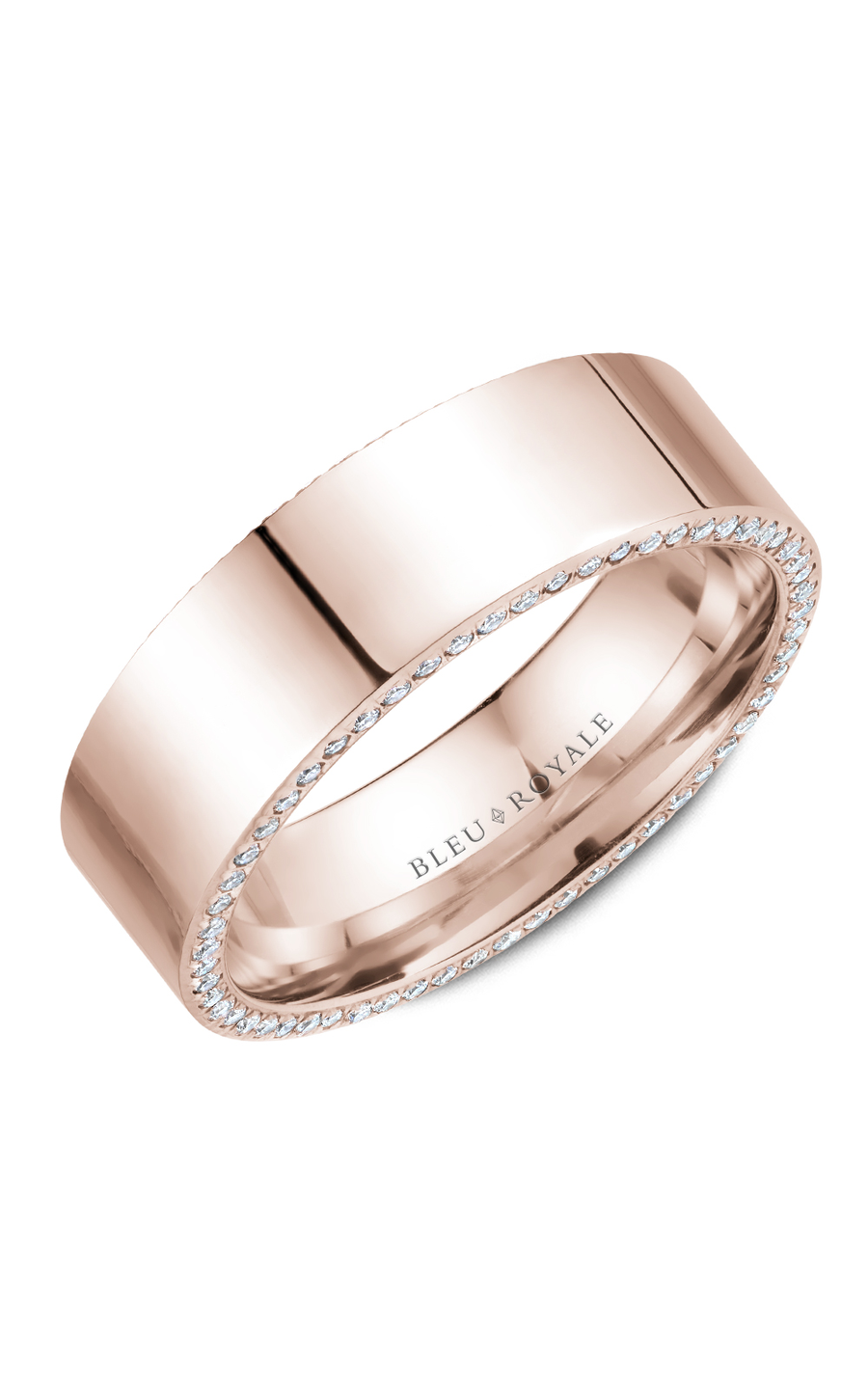 Bleu Royale Men's Wedding Band RYL 022RD75 - 14K Rose Gold Plated Tungsten Ring for Grooms & Brides - Perfect for Weddings, Anniversaries & Special Occasions