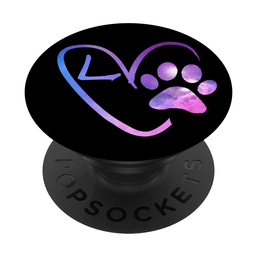 Dog Paw Heart Letter L Monogram Black Phone Grip PopSockets - Standard PopGrip for Secure Phone Handling and Stylish Accessory