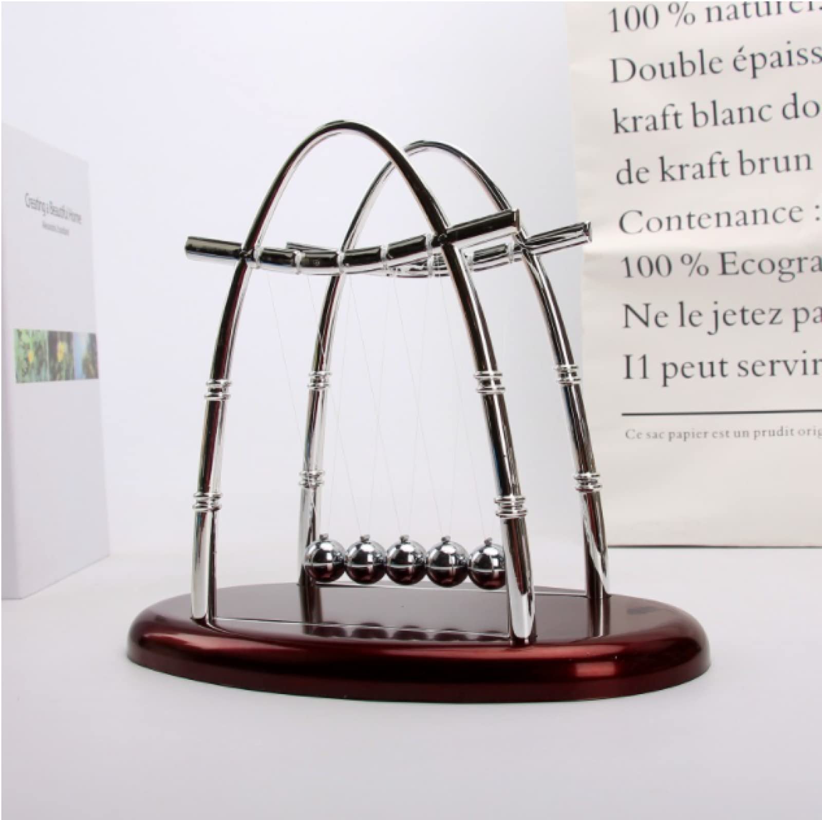 Modern Ceramic Key Holder & Newton's Cradle Physics Desk Toy - 9-22cm Home Decor, Science Teaching Tool, Office Gift for Teachers & Students | Perfect for Entryway Organization & STEM Education