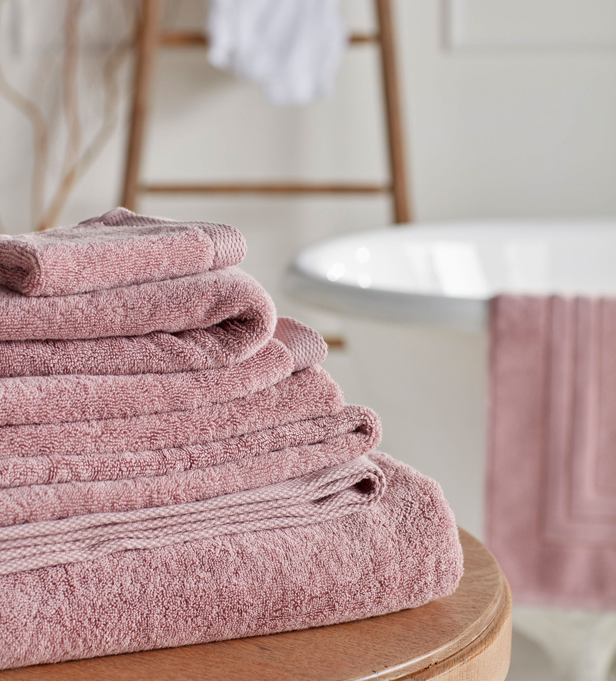 Luxury Vintage Rose 100% Organic Cotton Bath Towels - Soft & Absorbent for Spa, Bathroom & Beach Use