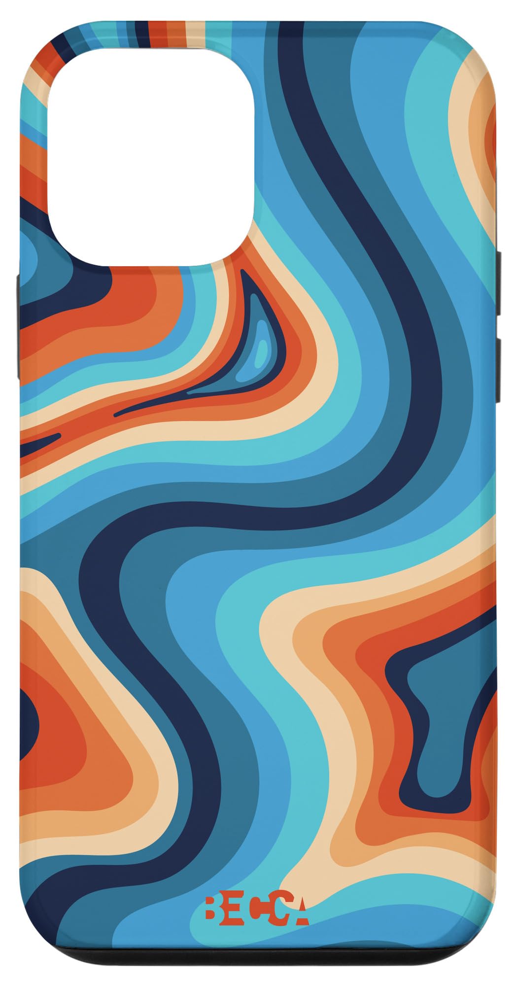 iPhone 12 Mini Retro Groovy Liquid Swirl Case - 70s 80s Psychedelic Design, Durable Protection for Everyday Use, Perfect for Music Festivals & Vintage Enthusiasts